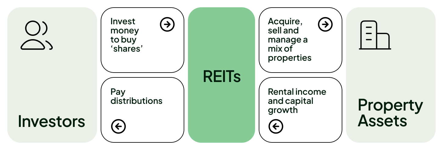 An infographic visualising how REITs work
