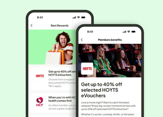 Rest App showing its rewards section