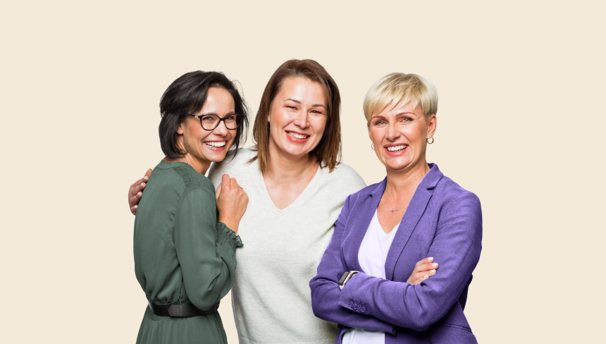 trio of women
