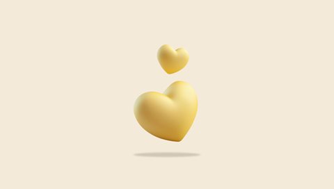 two yellow hearts