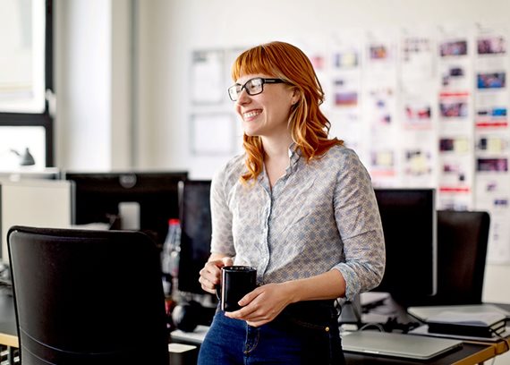 Smiling woman in an office