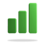 Bar chart green 3D