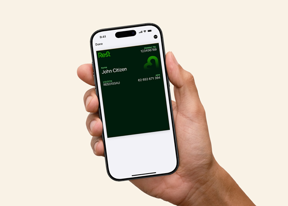 Rest Digital Member Card displayed on a mobile phone