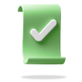 document with tick