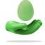 Hand with egg green 3D