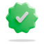 Label with check mark green 3D