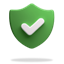 Shield with check mark green 3D